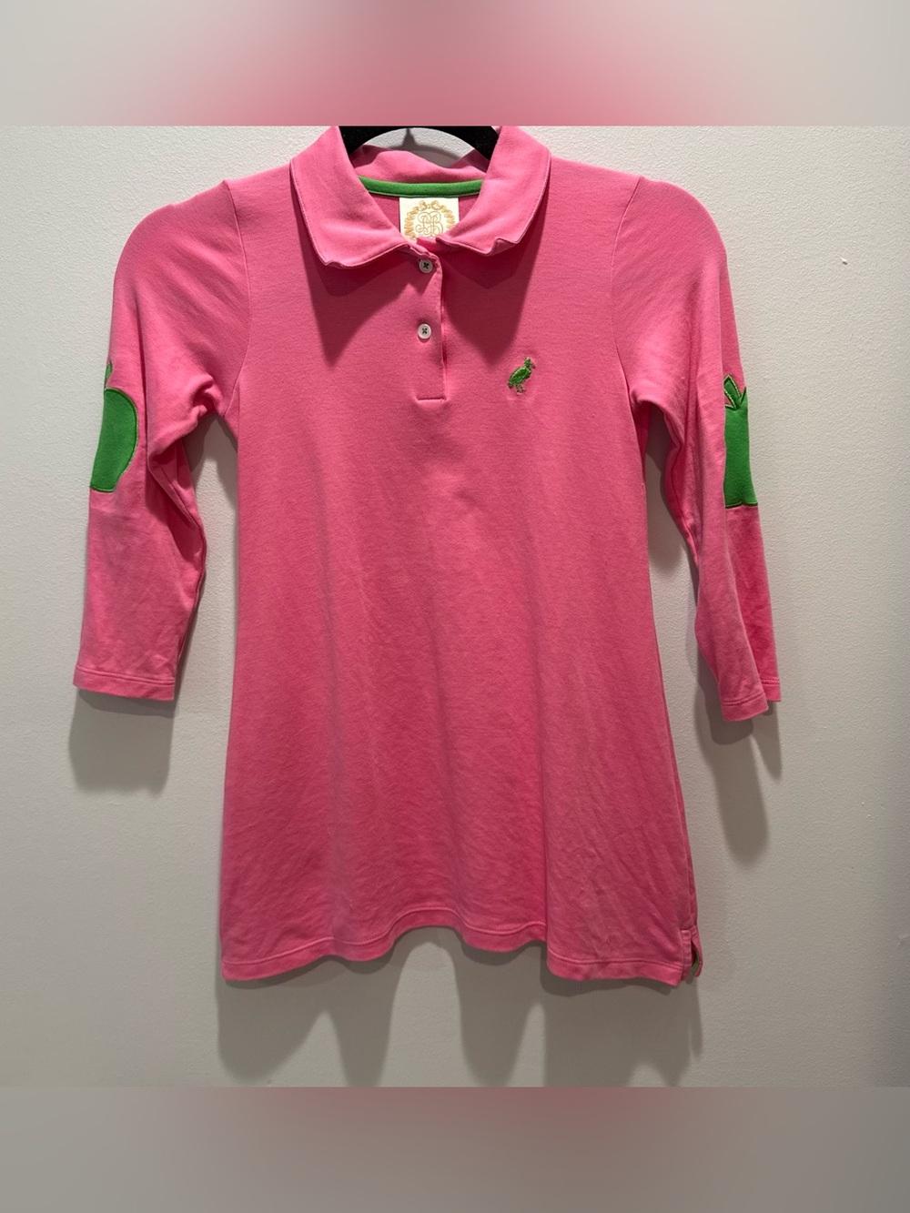 The Beaufort Bonnet Company Pink Long Sleeve Polo Dress Apple Elbow Girls 7